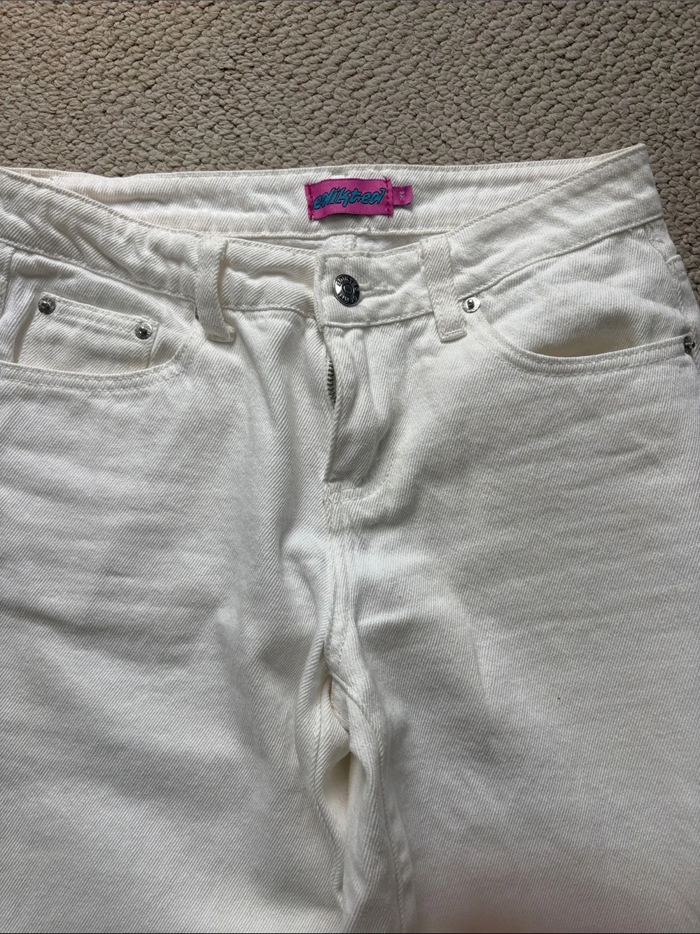 Edikted White Wide-Leg Jeans - Picture 2 of 8